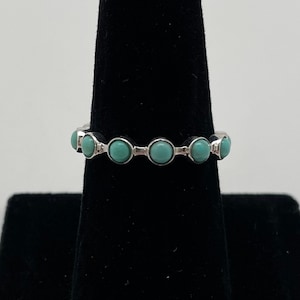 Kingman Turquoise Halo Band Stackable Ring TQB3 image 2