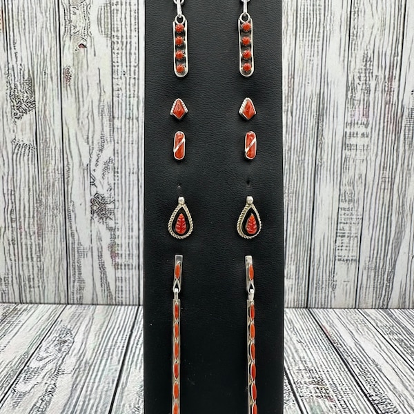 Zuni Coral Earrings/ EZ159, EZ290, EZ294, EZ170, EZ255