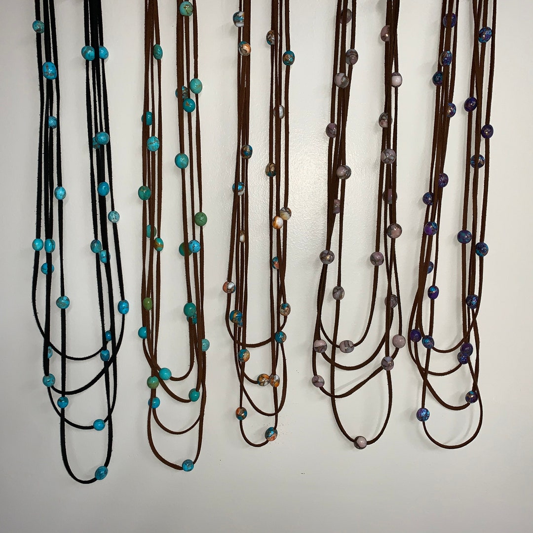 Multi Cord Leather Necklace Etsy