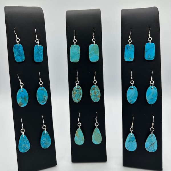 Kingman Turquoise Slab Earrings/ CJE30