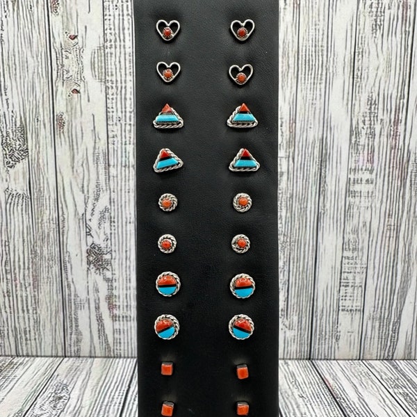 Coral Zuni Earrings/ EZ183, EZ131, EZ11, EZ185, EZ105