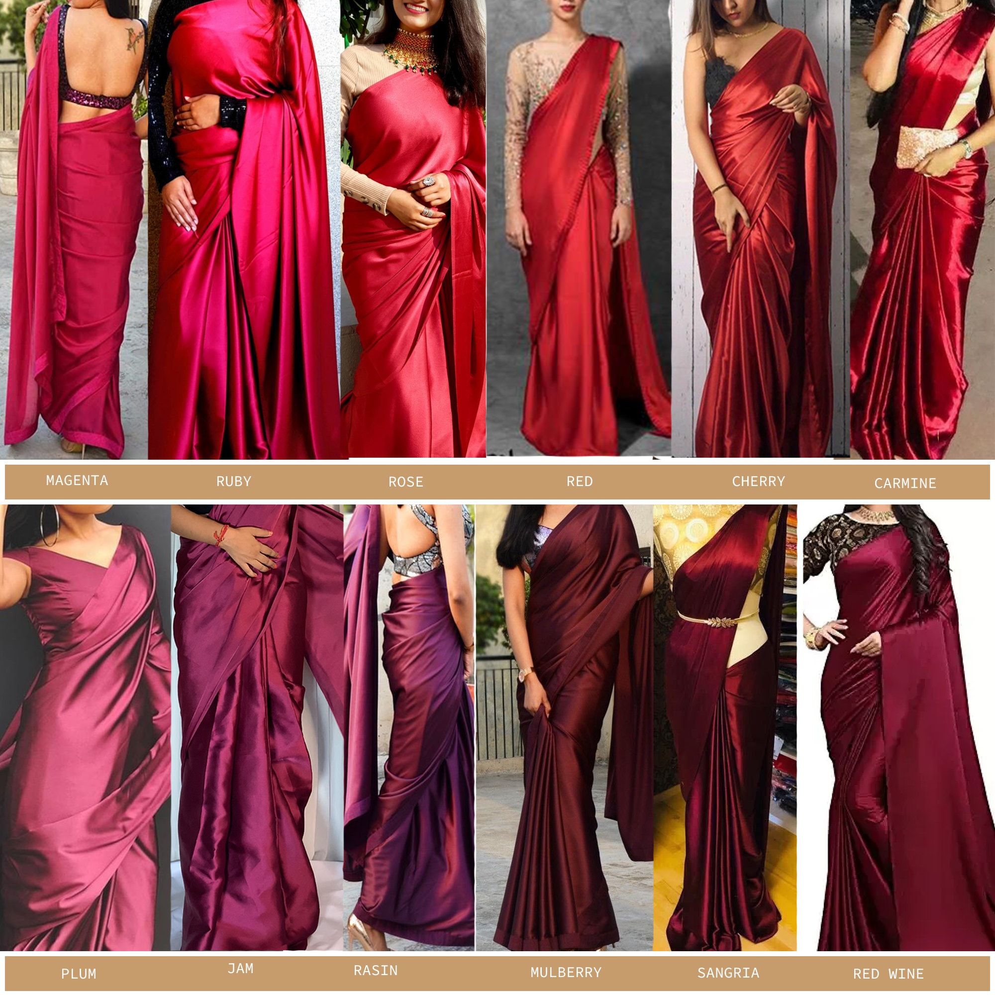 Designer Satin Silk Saree Endless Color 
