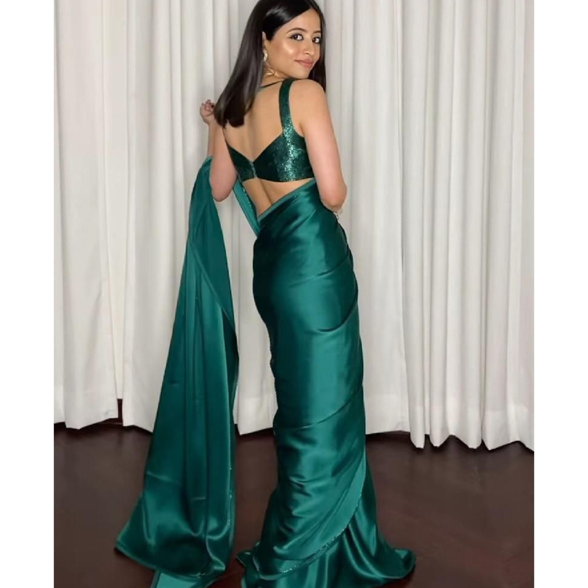 Sexy satin saree