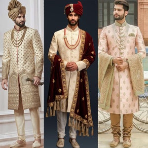 Designer Groom Sherwani, Hand Work, Customise Your Wedding Sherwani ...