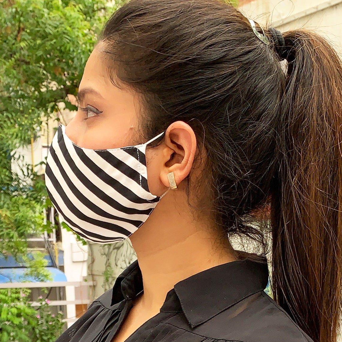 Black and white Stylish Face Mask Ready to Ship Reusable Etsy