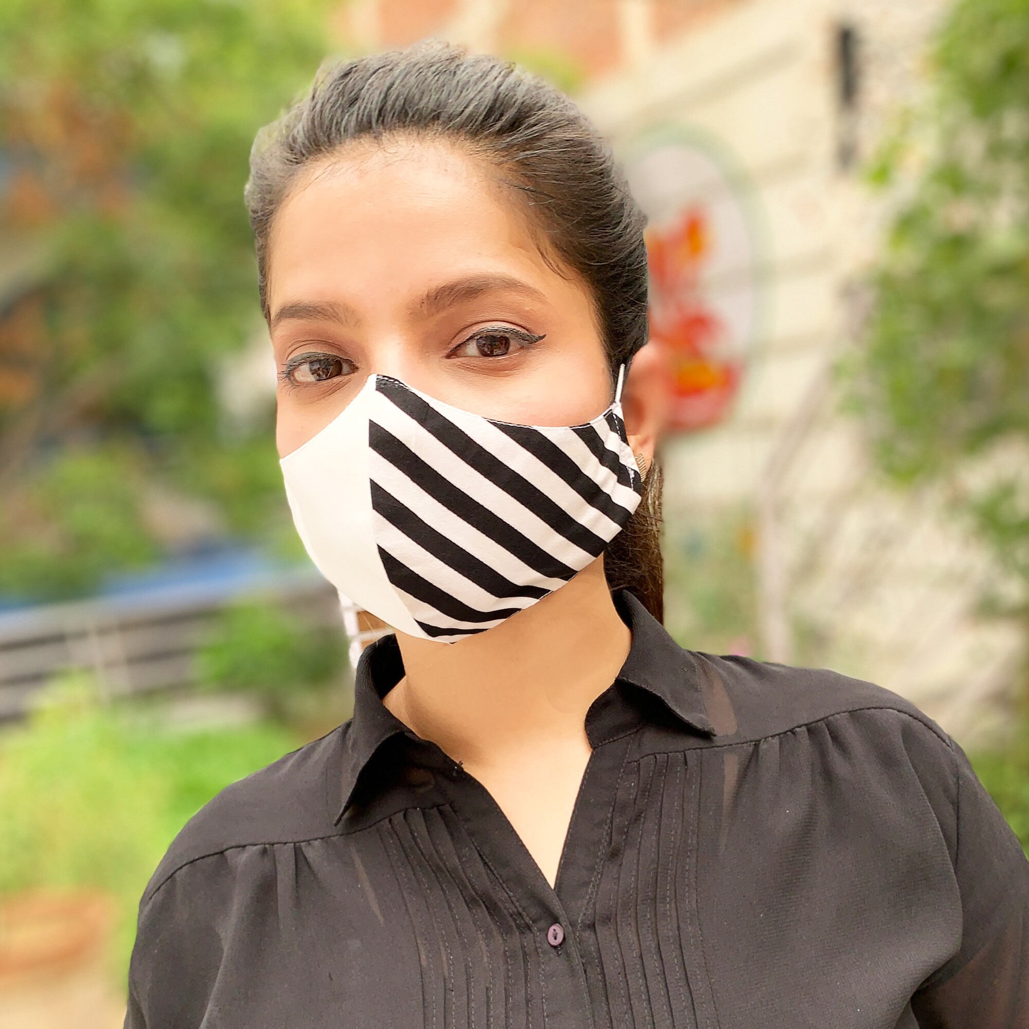 Black and white Stylish Face Mask Ready to Ship Reusable Etsy