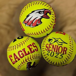 Custom Softball Personalized Softball Graduation Gift for Coach Softball Keepsake Team Gift Softball Awards Senior Softball Embroidered Ball