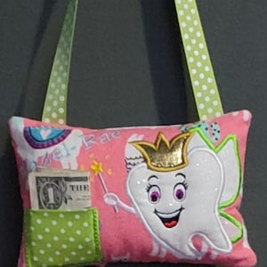 Oreiller fée des dents avec carte de dentition cadeau enfant Oreiller personnalisé fée des dents Oreillers personnalisés pour enfants Oreiller fée des dents
