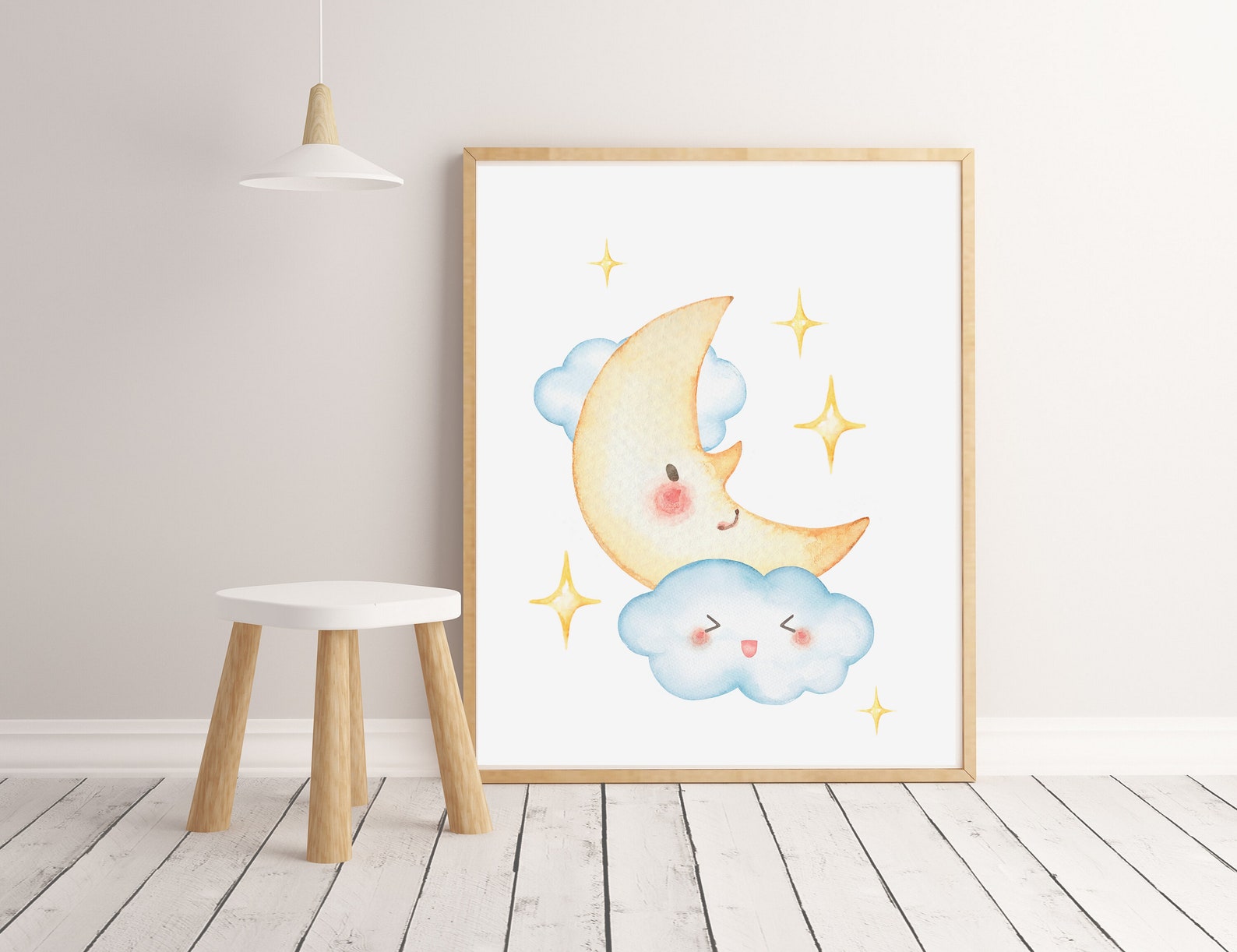 Moon Nursery Print Printable Wall Art Moon Print Nursery Etsy