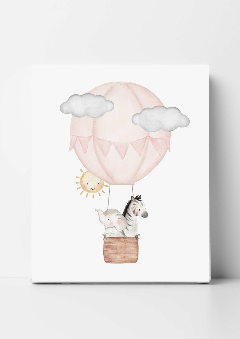 Nursery Print Set of 3 Printable Wall Art Hot Air Balloon Etsy