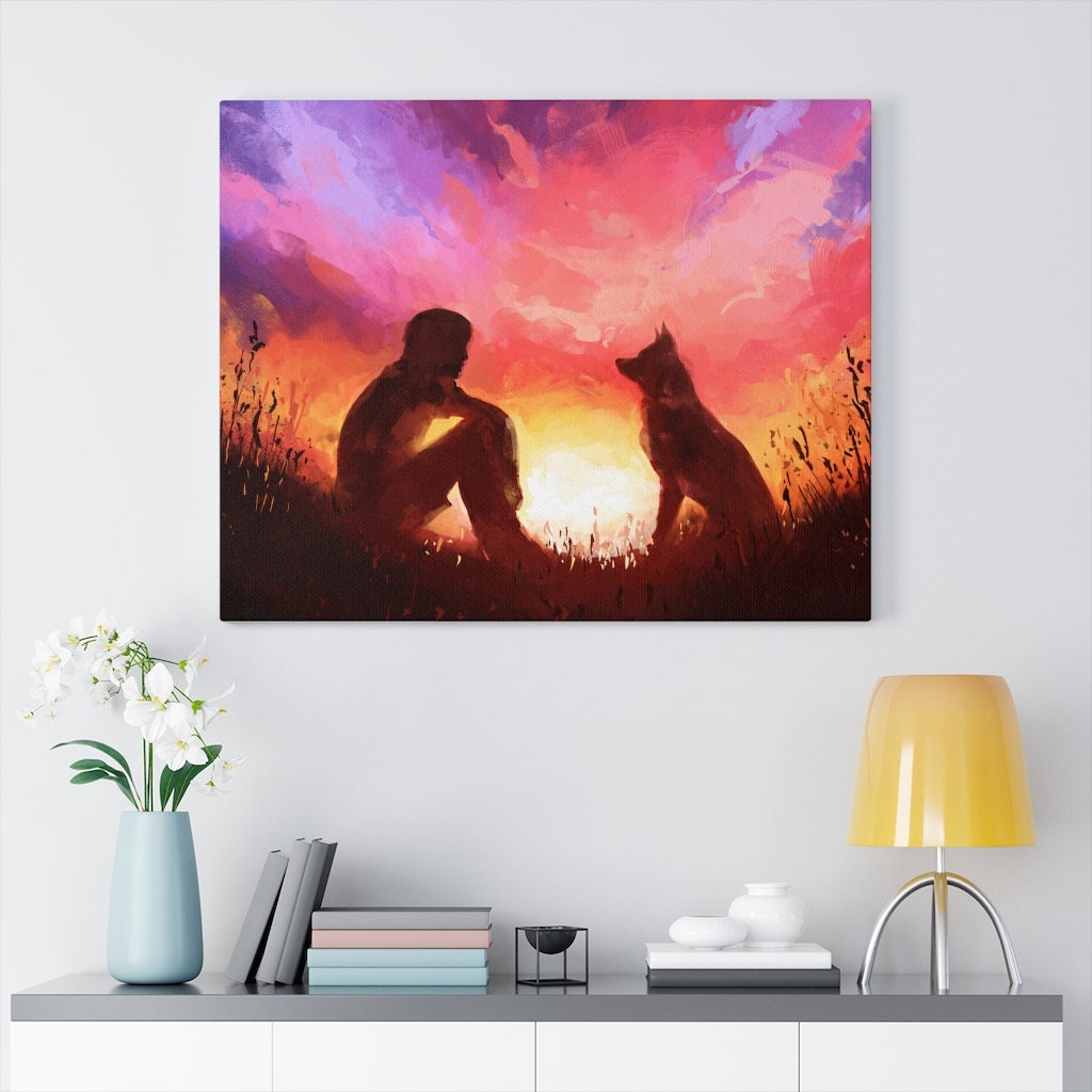 Mans Best Friend Painting canvas Etsy