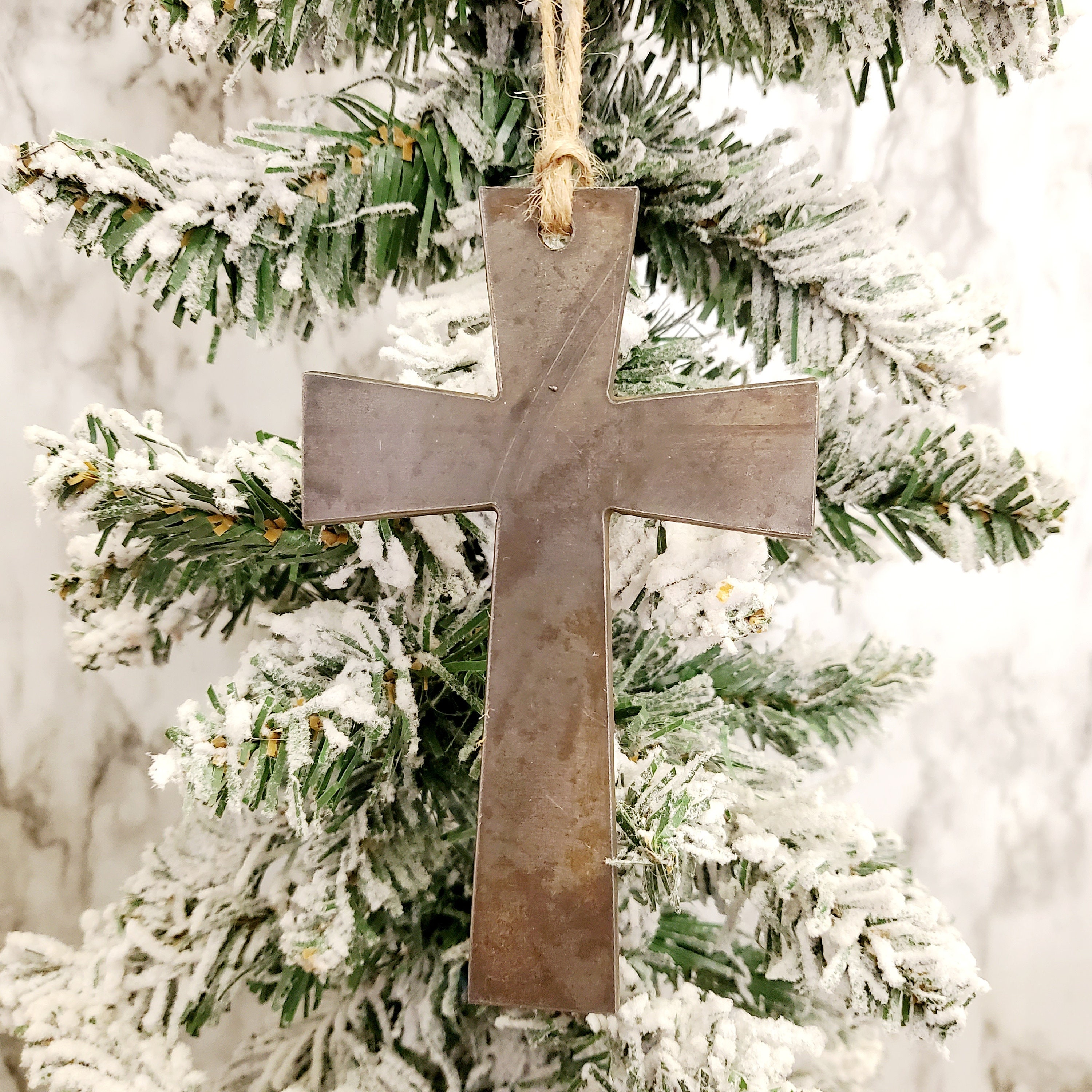 KSA Pack of 24 Iridescent Cross Christmas Ornaments 4.75”