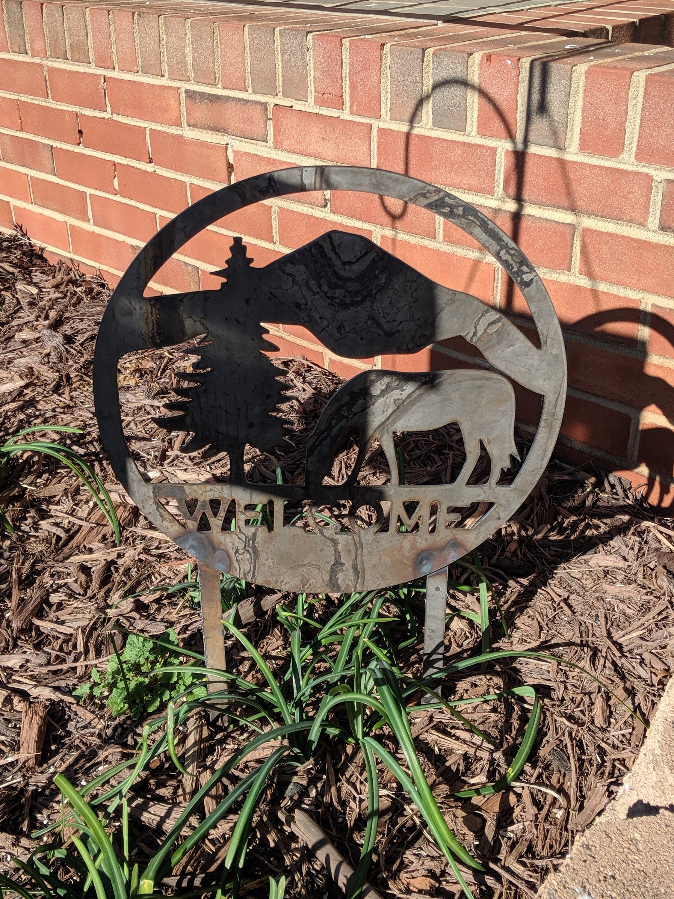 Metal Welcome Sign Garden Sign Home Decor industrial - Etsy UK