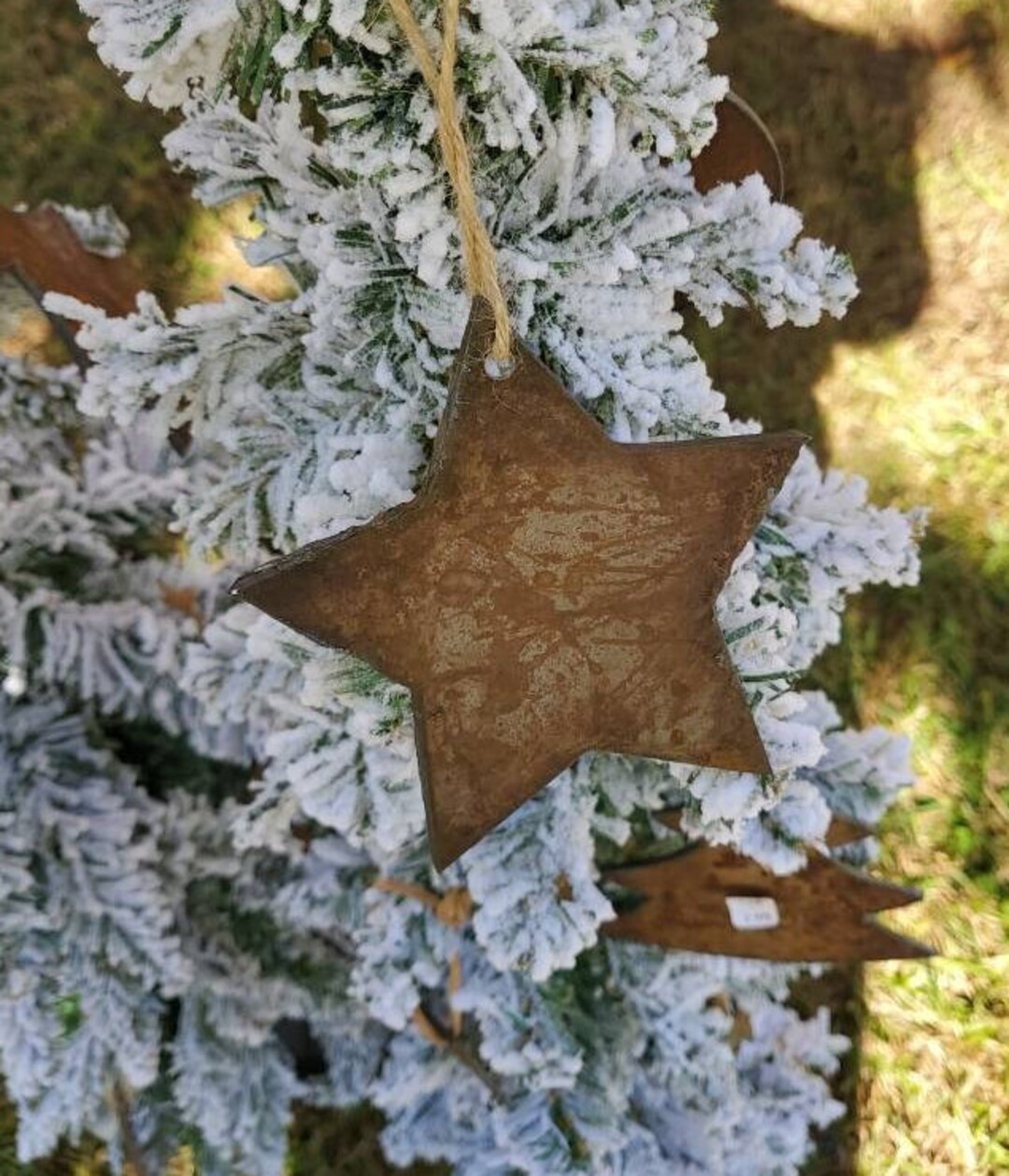 Rustic Metal Christmas Tree Ornaments Etsy