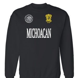 Michoacan Black Sweater Cotton Blend / Men / Hombre / Unisex /la Patria / Orgullo Mexicano / Hoodies / Sinaloa / Jalisco / Michoacan /Mexico