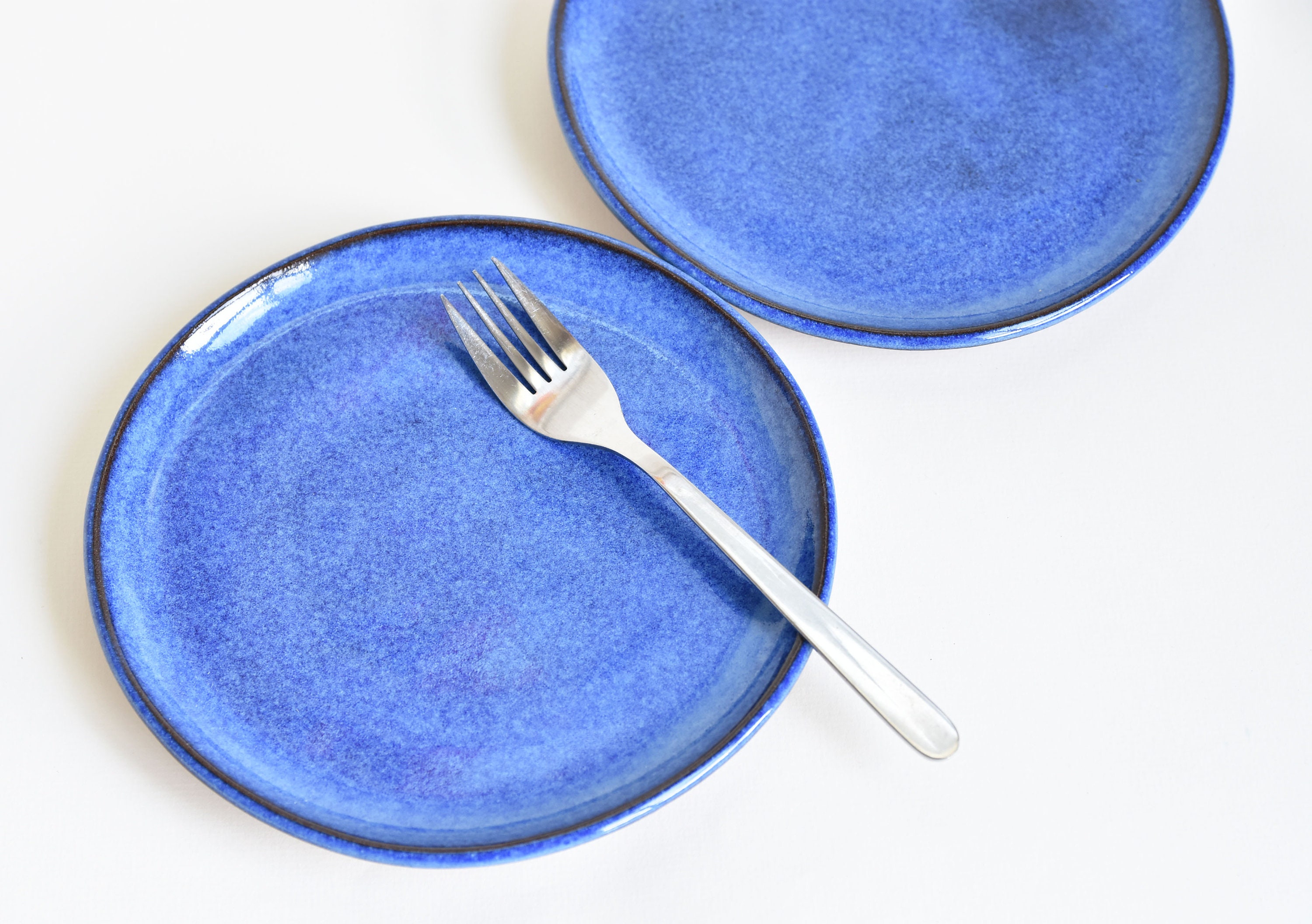 Handmade Ceramic Blue Dessert Plate / Floral Plate / Botanical Etsy UK