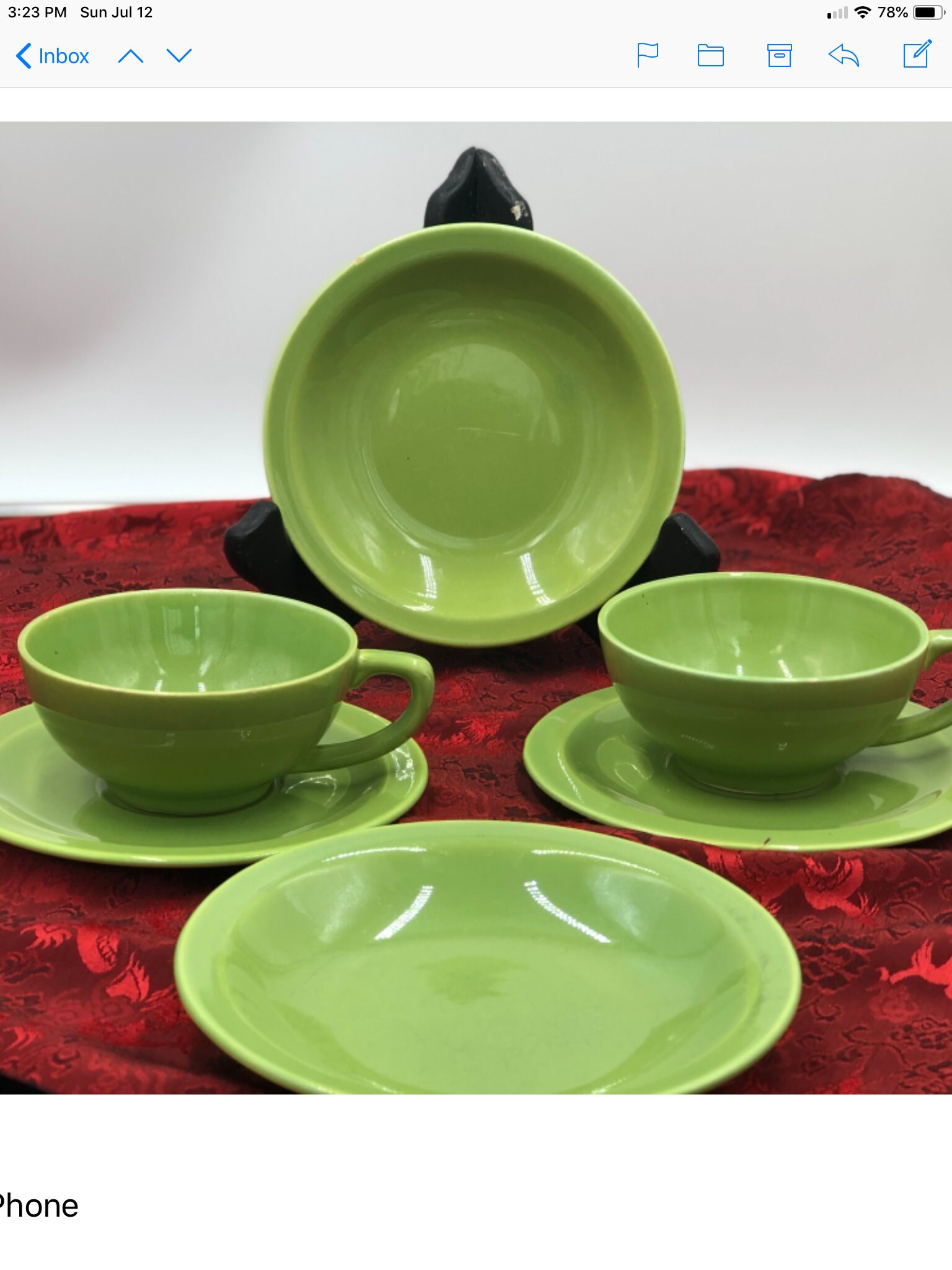 Lime Green Cup and Saucers Plus 2 Small Desert Bowls Etsy