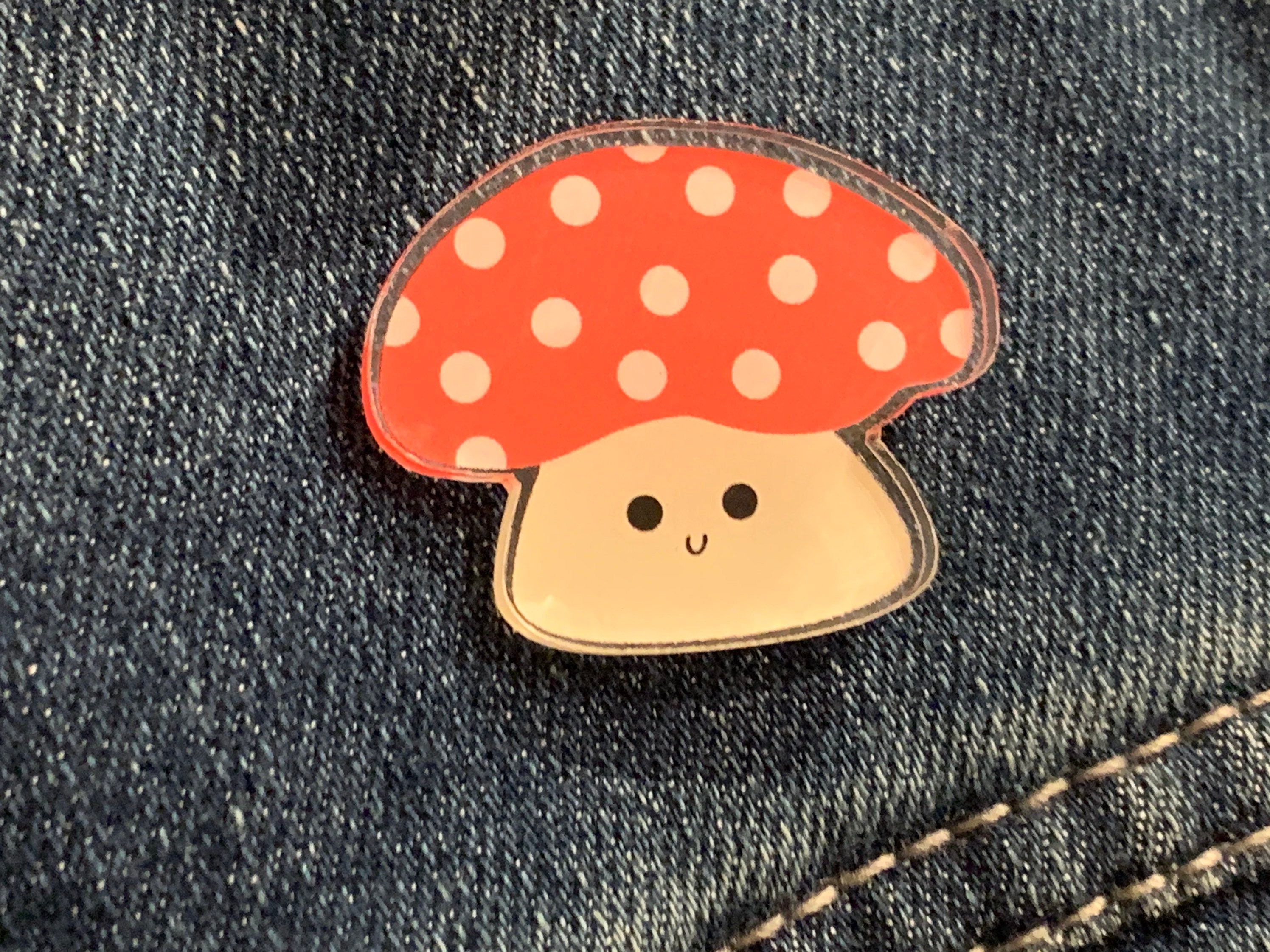 Mushroom acrylic pin acrylic pin Mushroom pin Mushroom Etsy