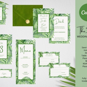 The Palms Wedding Invitation Template Bundle