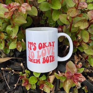 It’s okay to love them both, Katherine Pierce, Katherine Pierce mug, mystic falls, mystic falls mug, Damon Salvatore, Salvatore brothers