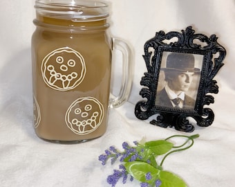 Prison World pancake cup, BonBon pancake glass, coffee glass, glass jar, Prison World Pancake, BonBon, BonBon cup