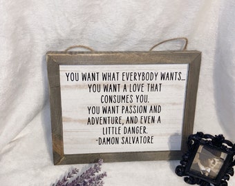 Damon Salvatore sign, Damon Salvatore merch, Mystic Falls sign, Damon Salvatore quotes, Vervain sign