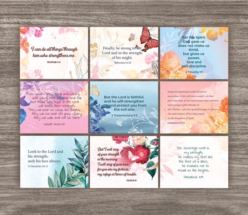 DIGITAL Printable Bible Verses Scriptures About Strength & Power ...
