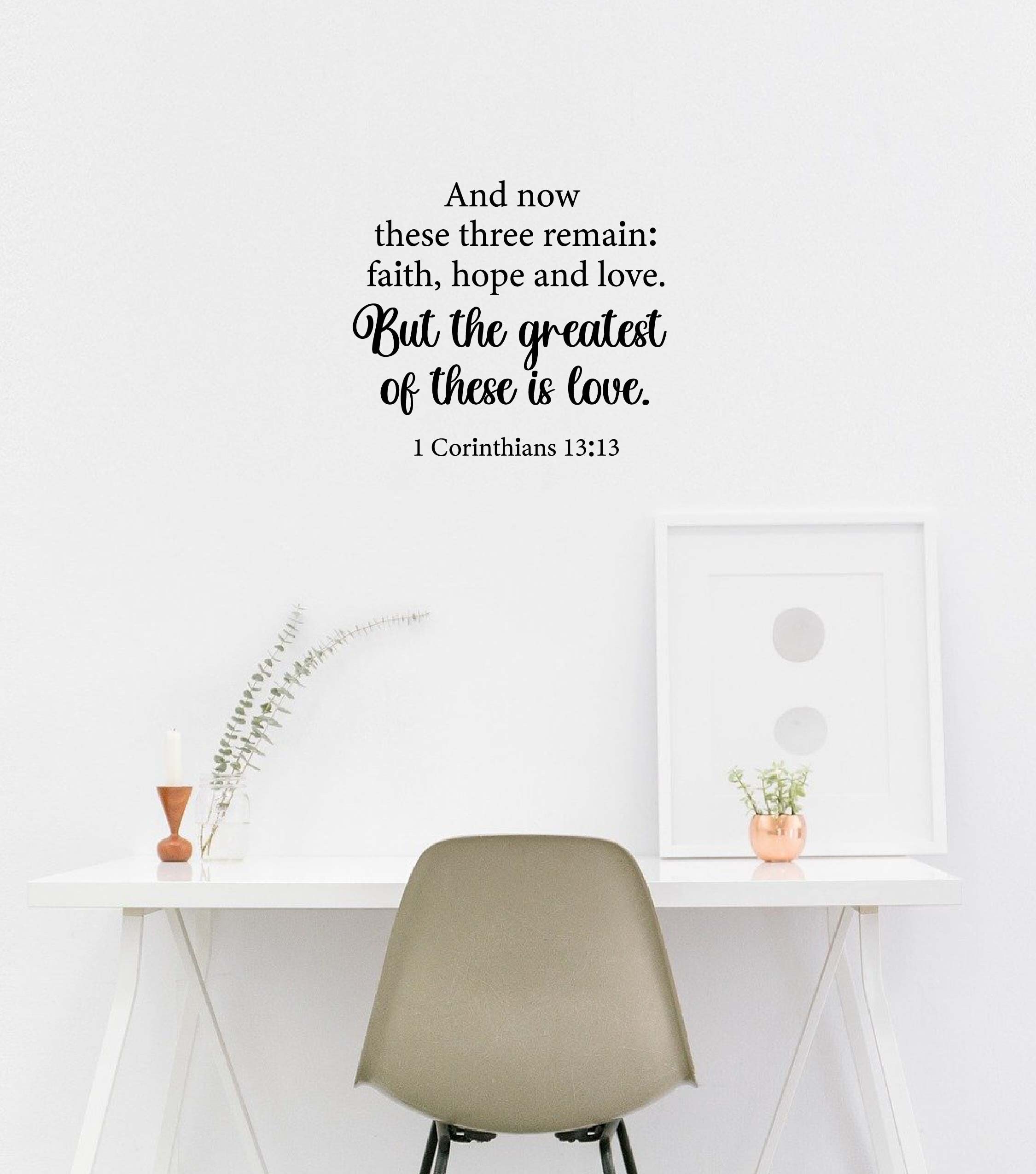 1 Corinthians 1313 Wall Decal Bible Verse Wall Sticker Etsy