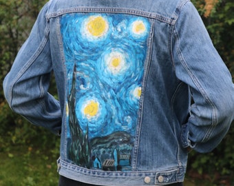 jeans jacket hand painted