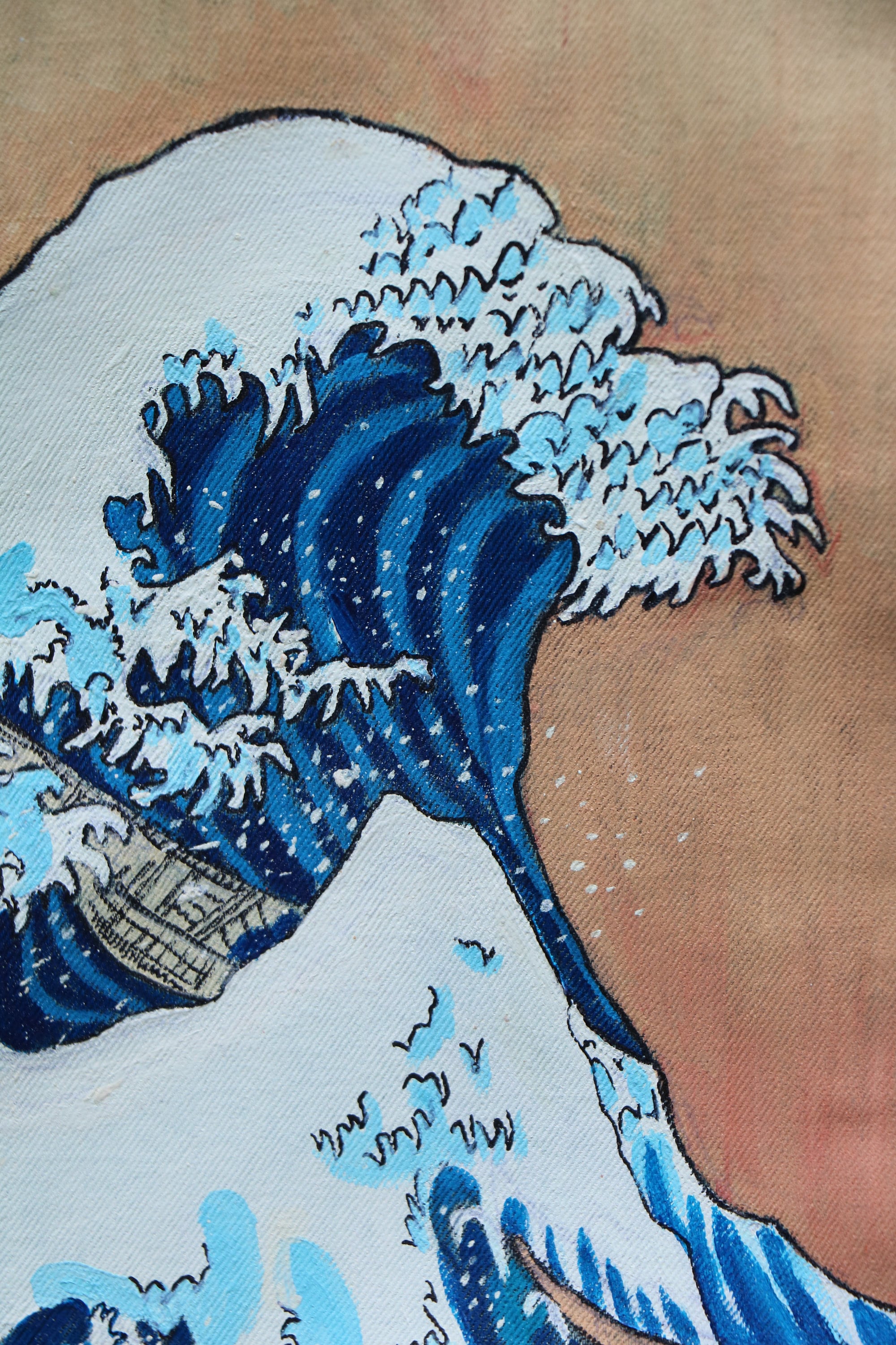 Hand-painted Wave Denim Jacket - Etsy