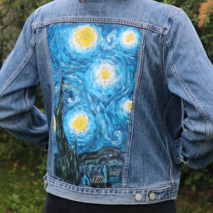 Hand-painted Van Gogh Starry Night Denim Jacket