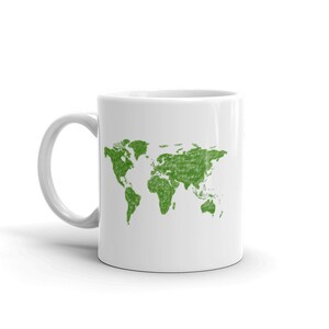 Mok gerecycleerde wereldkaart - recycling - groen - symbool - klimaat - milieu - anime - tekenfilm - afval - geschenken en cadeaus