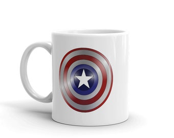 Taza con el escudo del Capitán América - anime - dibujos animados - bocetos - fantasía - superhéroe - regalos y obsequios