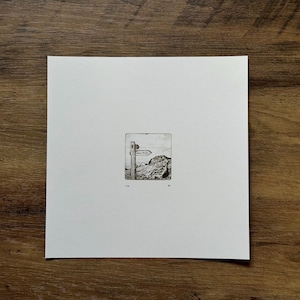 Along the Path | South West Coast Path | North Devon | Drypoint Print | Handprinted