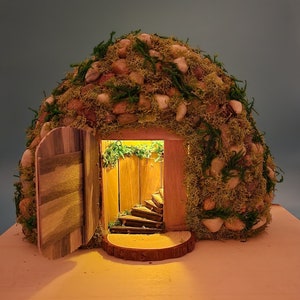 Secret Fairy Staircase, Fairy Door and Fairy Steps, Light-Up Fairy House, Woodland Night Light, Gnome Home, Fairy Garden, Miniature Home