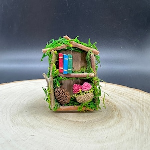 Fairy Garden Bookshelf, Dollhouse Furniture, Handmade Gift, Fairy Accessories, Home Decor, Fairy House, Miniature Bookshelf, Bookworm Gift