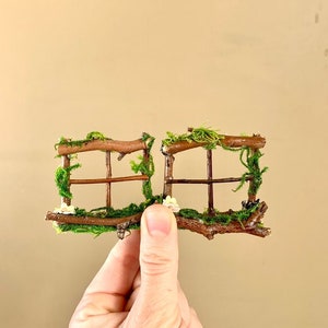 Two fairy windows, mini fairy garden window, fairy garden kit, miniature furniture, fairy furniture, fairy window for tree, fairy door