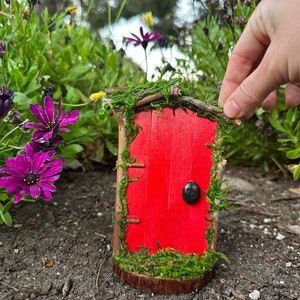 Mini fairy door. Choose color. Fairy garden accessories, miniature wooden furniture, handmade fairy gift, gnome door, miniature garden decor