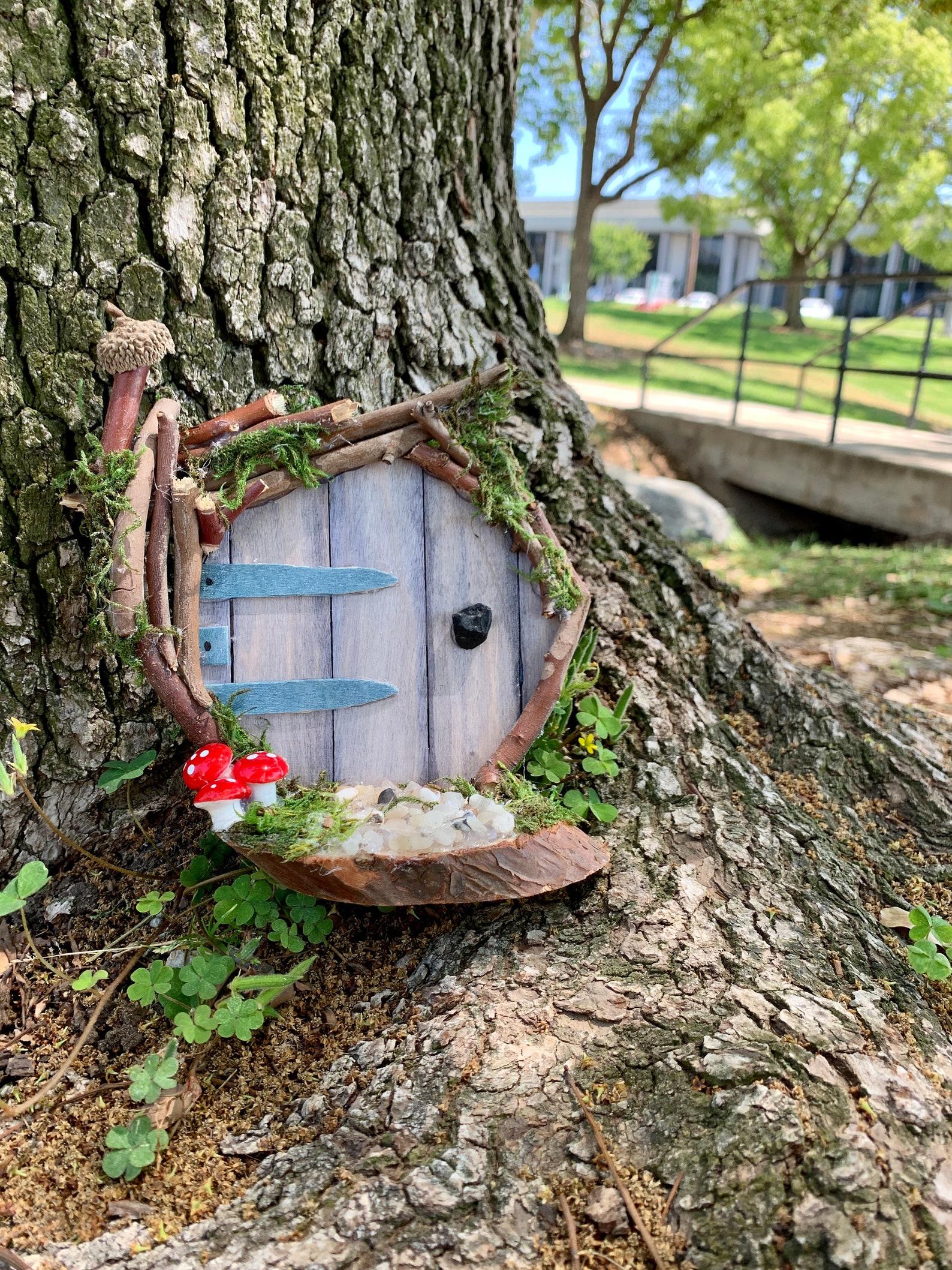 Round fairy door fairy door for trees fairy garden door Etsy
