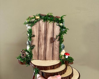 Cute Fairy Door, Fairy Garden Accessories, Fairy Home Door, Miniature Wooden Doll Furniture, Simple Unique Handmade Fairy Gift, Fairy Door