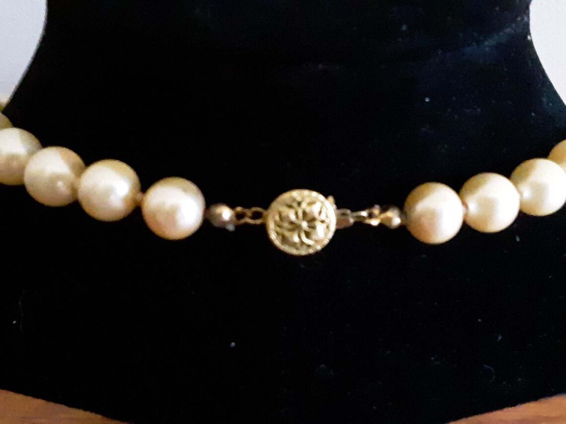 Vintage Glass Pearls Antique White 8mm Length is 18 Inches Etsy