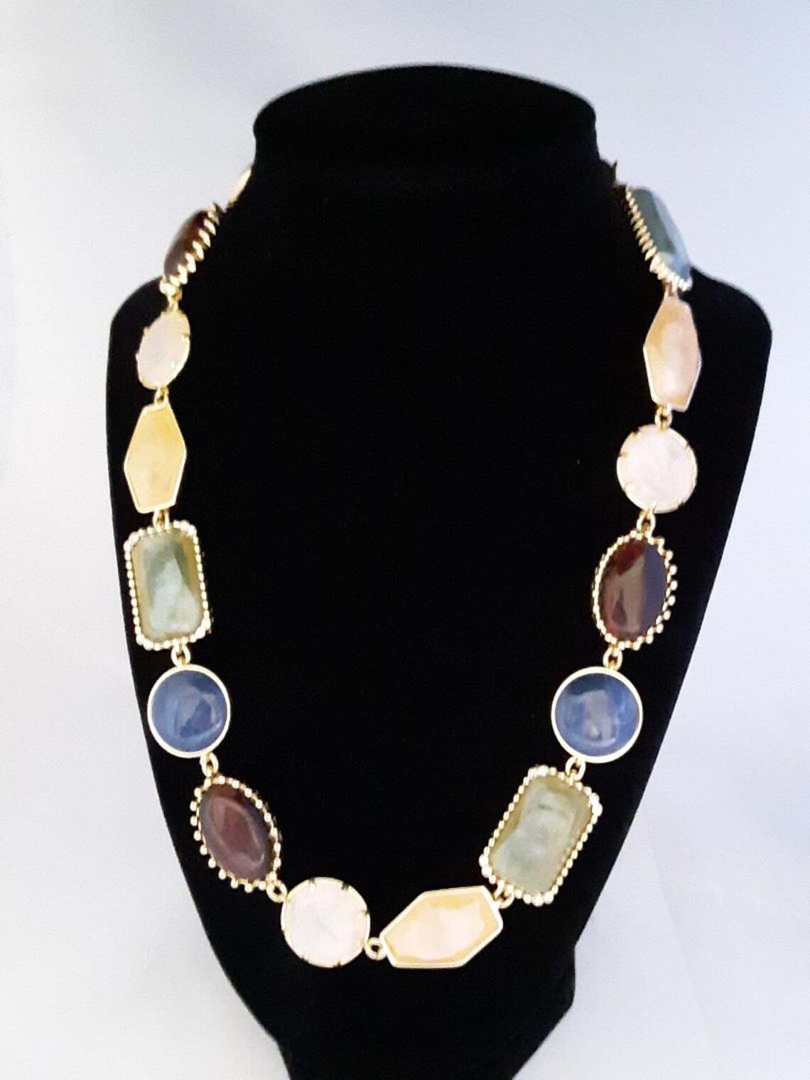 Vintage Talbots Necklace Faux Color Stones and Gold Tone - Etsy UK