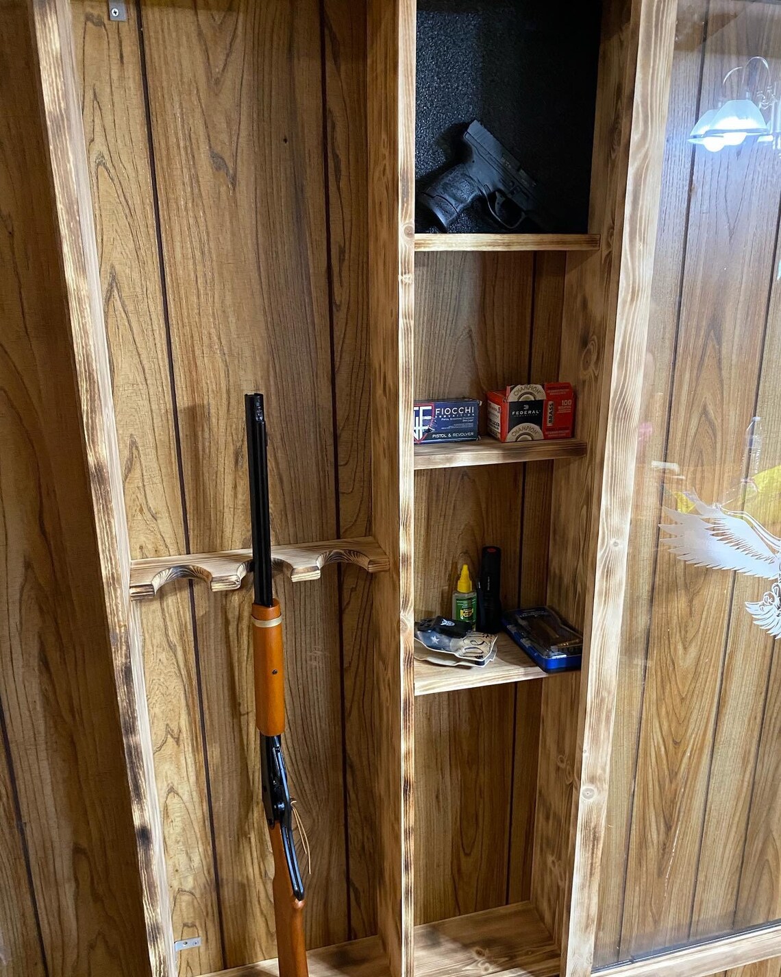 Shotgun/pistol with fingerprint lock. Etsy