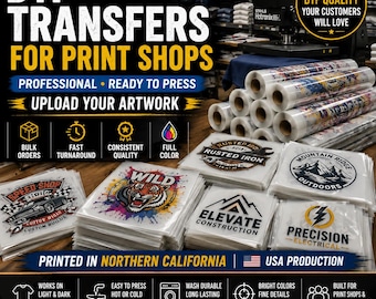 DTF Transfers for Print Shops | Custom DTF Transfers | Ready to Press | Bulk DTF Printing | Upload Your Artwork