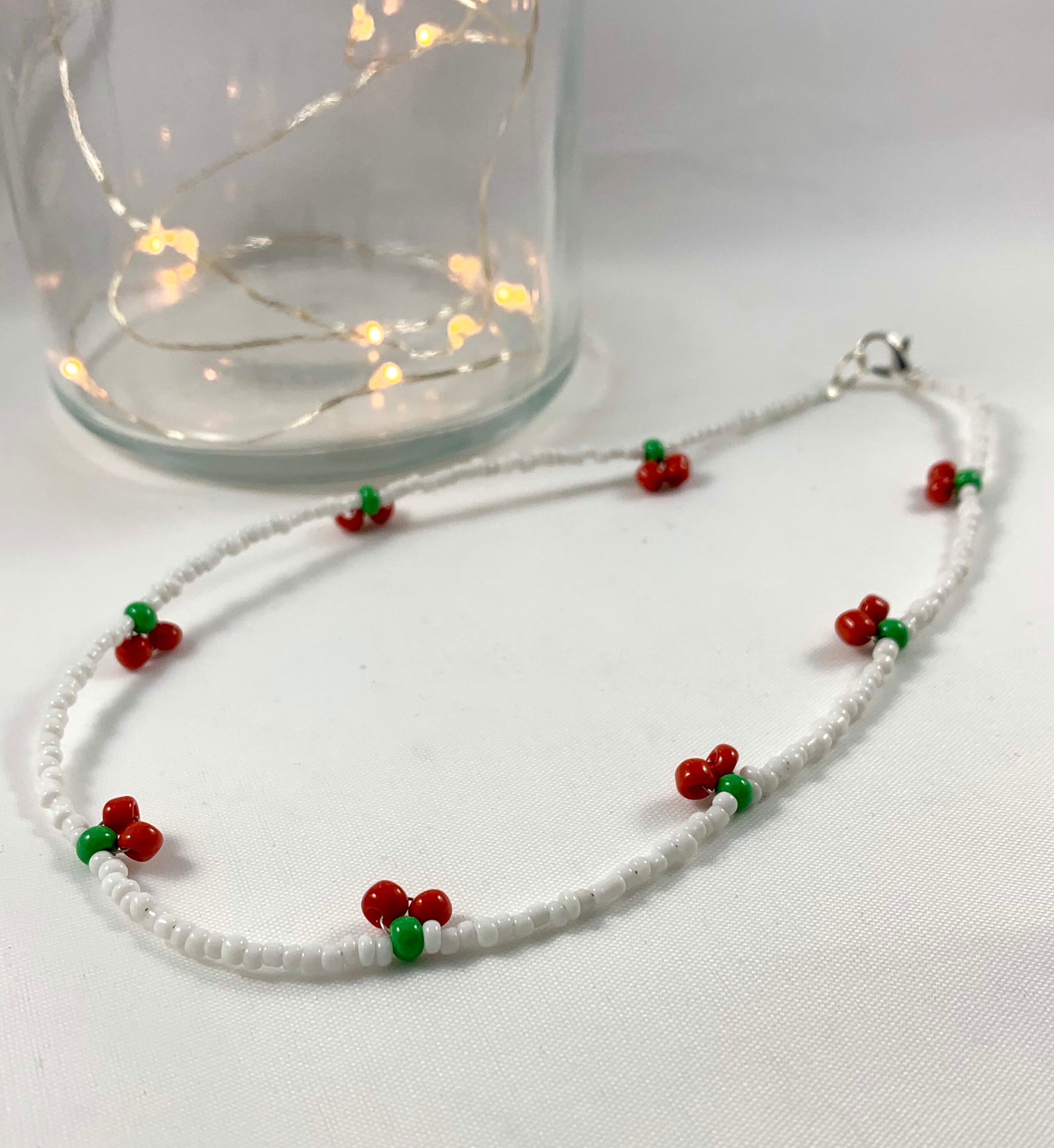 Beaded clearance cherry necklace