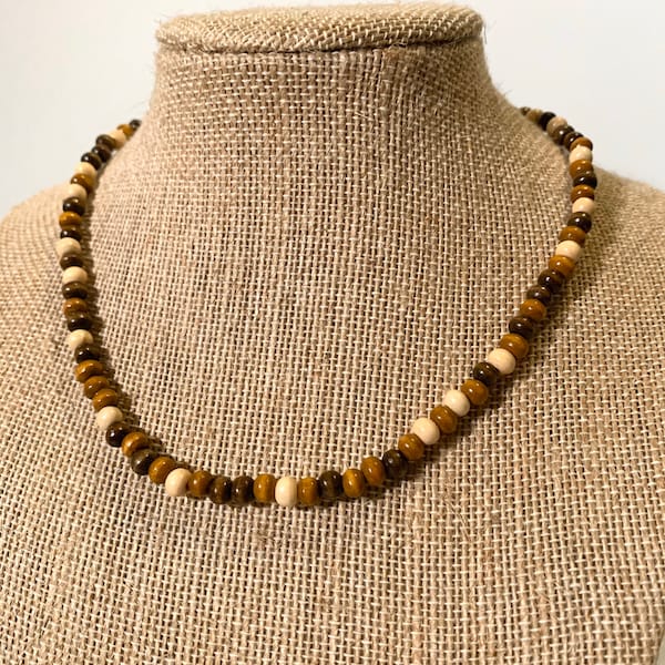 Wood seed bead choker| wooden bead choker| wood bead necklace