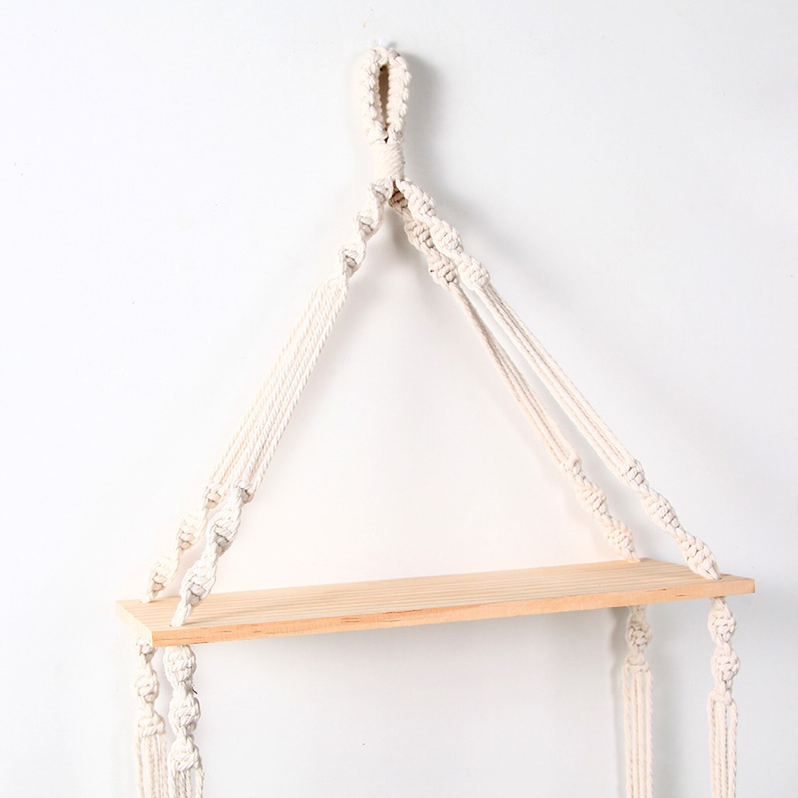Macrame Shelf Wall Hanging Bohemian Wood Floating Shelves Etsy