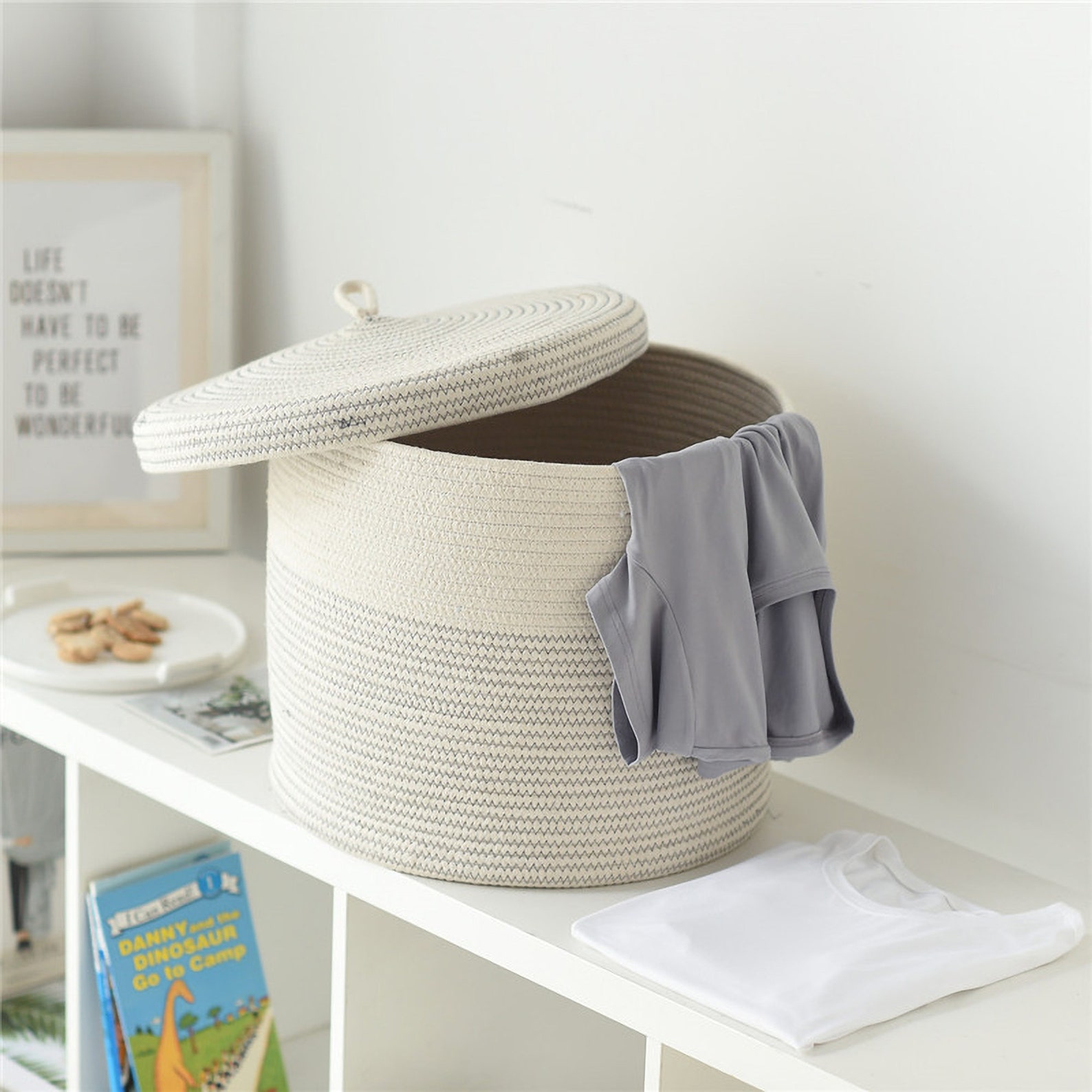 Macrame Rope Storage Basket Laundry Basket Cotton Rope Etsy