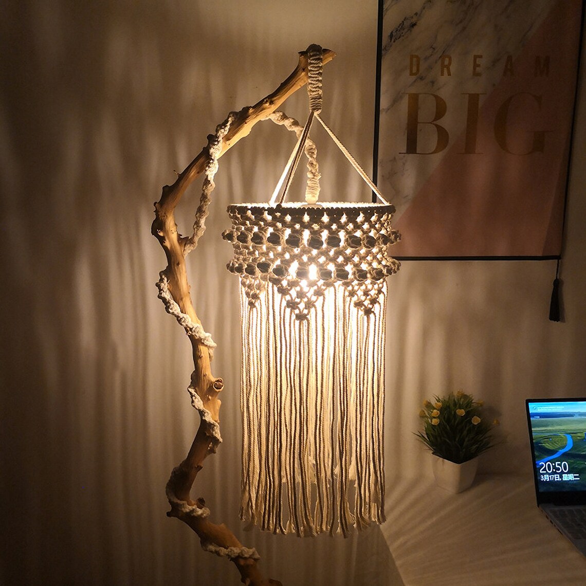 Boho Light Macrame Lamp Shades White Lampshade Decor Etsy