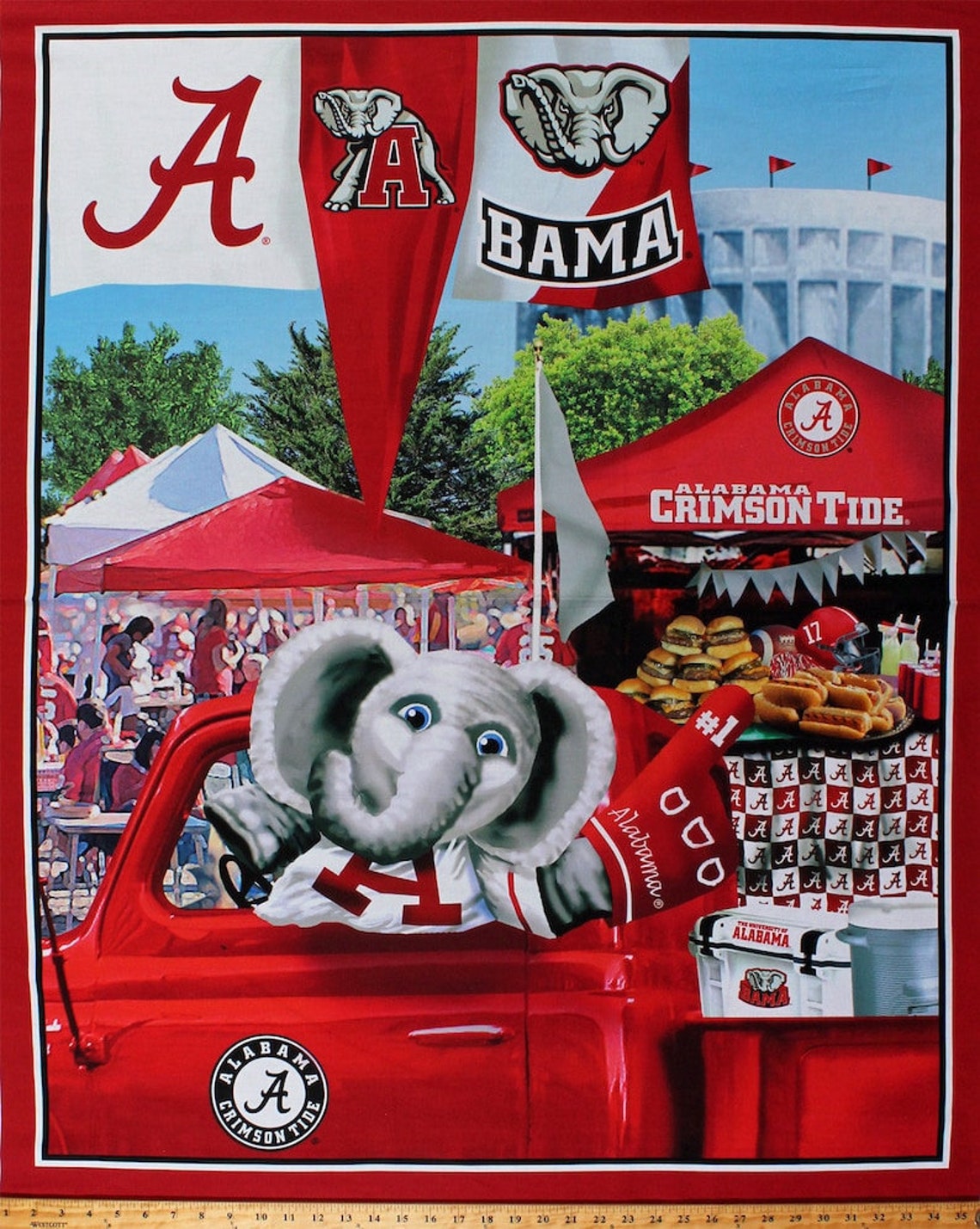 University of Alabama Fabric One Yard 36x44